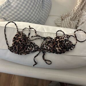Leopard Print Bikini Top